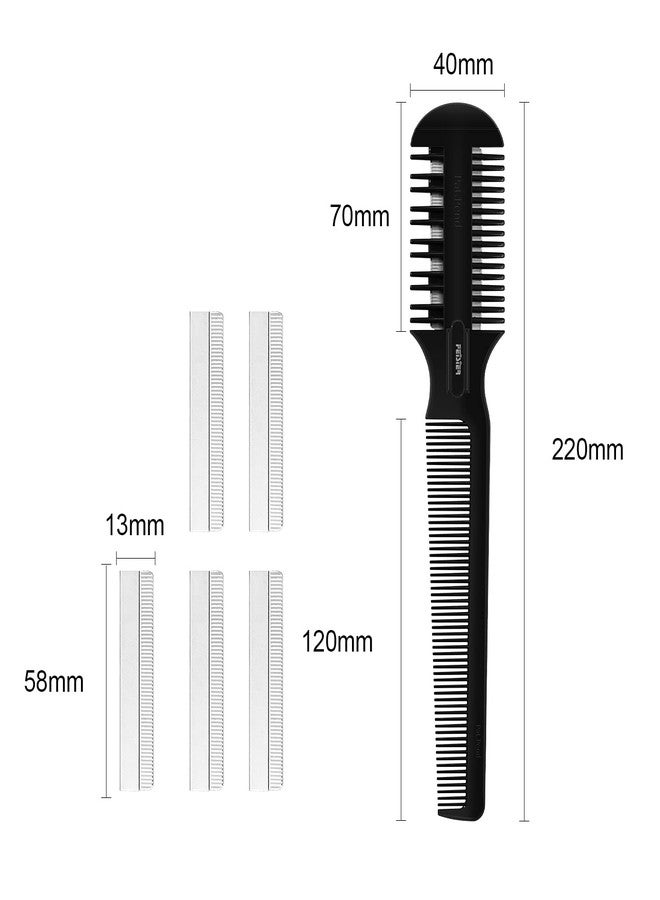 FEISIER Hair Cutting Comb - Double Edge Razor for Thin and Thick Hair Trimming and Styling with 5 PCS Spare Blades - Image 4